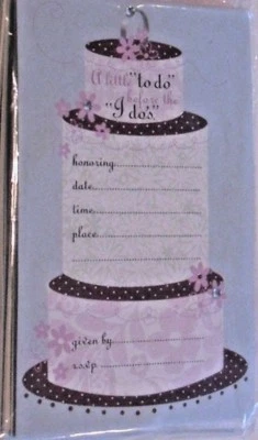 PACK DE 10 INVITACIONES DE DUCHA DE BODA CON SOBRES AZUL/ROSA CMY OTROS ARTÍCULOS Foto 1 de 2