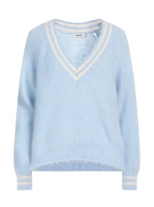 New With Tags Sandro Women's Baby Blue Paris Sweater, Size 3 - Picture 1 of 11