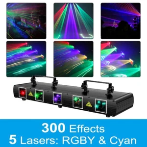 Laser Light 5 Lens 5 Beam RGBYC Stage Lighting DMX DJ Halloween Projector Light - Picture 1 of 12