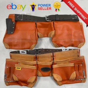 Professional Double Tool Pouch With 10 Pockets & 2 Hammer Holders - Picture 1 of 1