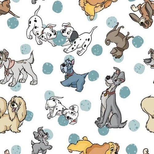 DISNEY DOGS Cotton Fabric by Springs Creative BTY - Image 1 of 1
