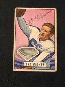 ART WEINER 1951 BOWMAN SIGNED AUTOGRAPHED CARD #80 NEW YORK YANKS - Picture 1 of 2