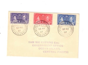 GILBERT & ELLICE ISLANDS 1937 Coronation on FDC - Foto 1 di 1