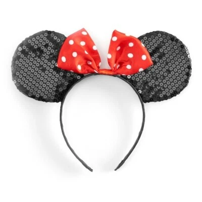Disney's Minnie Mouse Sequin Ear Headband, Black Sequin, Red W/White Polka Dots - Image 1 of 4