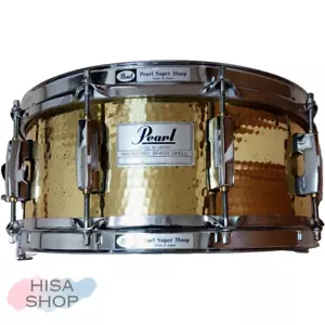 Tambor redoblante de latón martillado perla 14x5,5 hecho en Japón usado de colección - Imagen 1 de 10