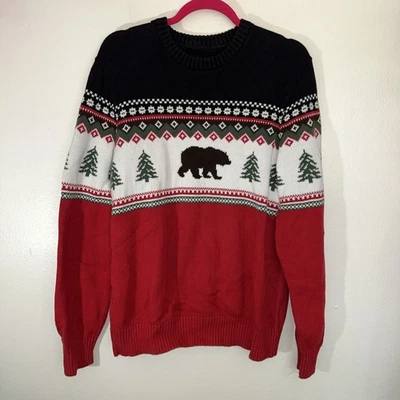 Suéter St Johns Bay Para Hombres Talla S Bay Fair Isle Oso Polar Nórdico Navidad Novedad Feo Foto 1 de 4