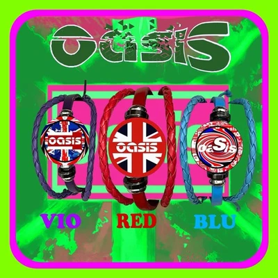 OASIS ENGLISH ROCK BAND 🇬🇧 THREE COLOR LEATHER BRXLETS 🎸 Foto 1 de 4