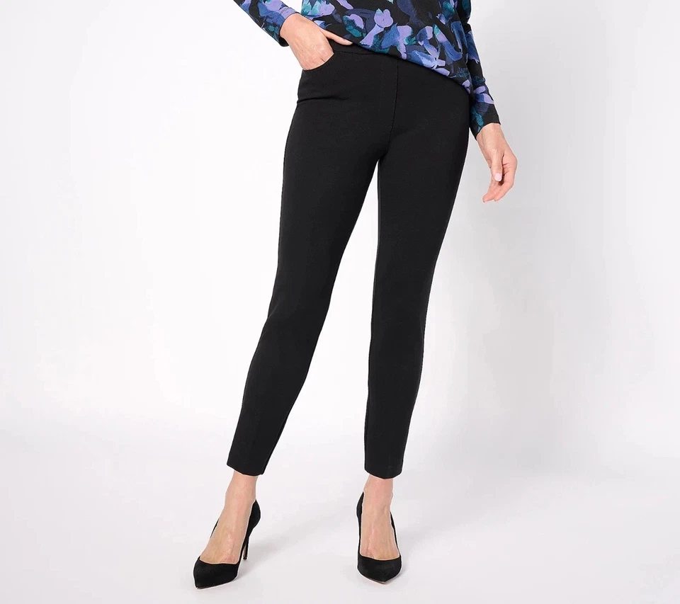 Pantalones al Tobillo Susan Graver Talla L Petite Status Elastizados Elastizados Pierna Ajustada A623500 NEGRO Foto 1 de 1