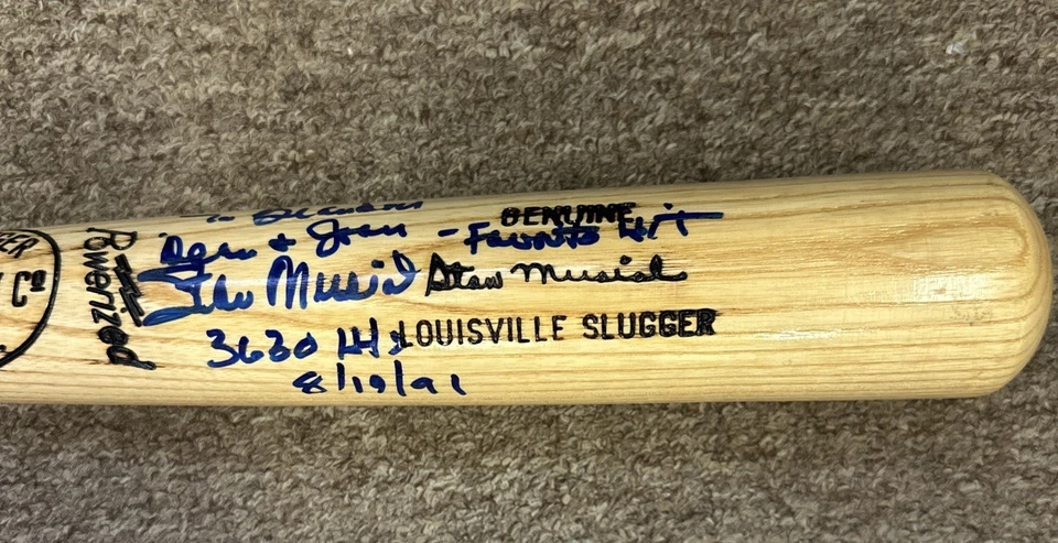 Stan Musial Cardinals (personalized) SIGNED Louisville Slugger Bat w/ hologram - Image 1 of 4