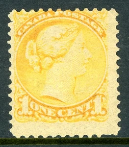 Canada 1870 Small Queen 1¢ Yellow Scott #35 Mint O204 - Picture 1 of 6