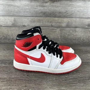 Nike Air Jordan 1 Retro High Shoes Kids Size 13C White Red Heritage AQ2664-161 - Picture 1 of 9