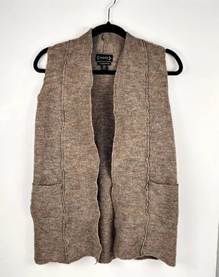 Nanette Lepore 100% Fine Merano Wool Vest Long Tan Size Medium Duster - Image 1 of 4