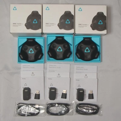 HTC VIVE Tracker 2.0 2018 3 Units Set for VR Motion Capture Used JP - Image 1 of 2