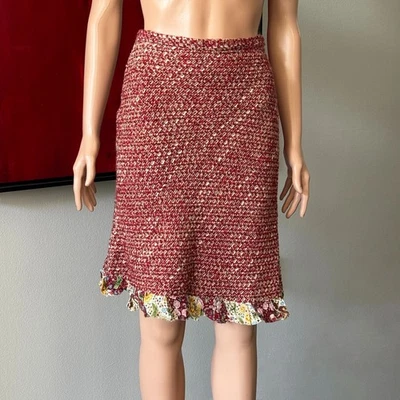 Falda asimétrica MOSCHINO BARATA Y CHIC tweed lana y mohair talla 38 Foto 1 de 4