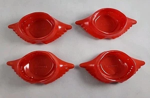 Vintage McKee Glasbake Crab Baking Dishes Deviled Crab Orange x 4 - Picture 1 of 10