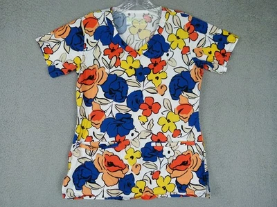 BIO Bring It On X-Small Multicolor Floral V-Neck Scrub Top - Image 1 of 4