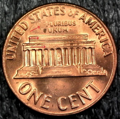 1971-D Lincoln Memorial Cent Penny Coin - Struck Through Grease Error Inv#Z669 - Image 1 of 2