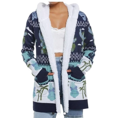 Cardigã Disney Hot Topic Colab Lilo & Stitch com Capuz Fuzzy Sherpa Feminino Extra Grande - Imagem 1 de 4