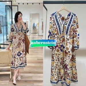 Vestido de manga larga con cuello en V bohemio estampado floral temperamento ba&sh - Imagen 1 de 23