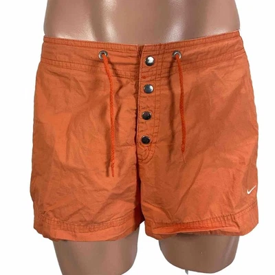 Pantalones Cortos De Colección Y2K Nike Surf Tabla de Natación para Mujer’s L Naranja Geométrico Snap Verano Foto 1 de 4