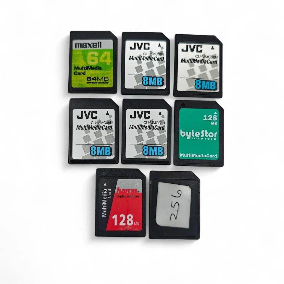 8x MMC Memory Card Storage Job Lot Up To 256MB | JVC Maxell byteStar - Working - Image 1 of 1