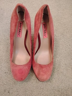 Zapatos Betsey Johnson de gamuza rosa para mujer talla 8 Foto 1 de 4