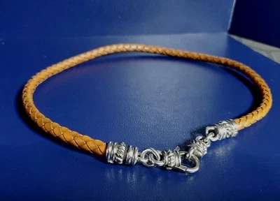 Collar Judith Ripka-925 plata beige cuero cordón/gargantilla Foto 1 de 4