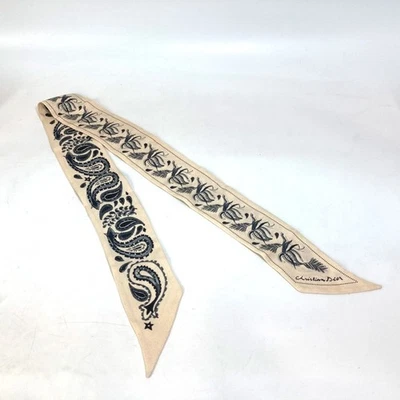 Bufanda de seda Dior Logo Mitzah Bando beige accesorios para mujer de Japón Foto 1 de 4