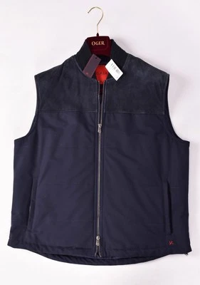 NEW $2300 ISAIA NAPOLI wool polyamide suede vest EU 54 US 44 blue - Image 1 of 4