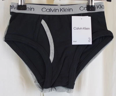 Pack de 3 calzoncillos de algodón modernos pequeños de Calvin Klein negros, grises talla pequeña Foto 1 de 4