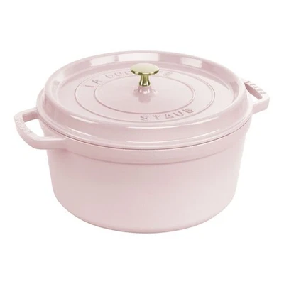 NEW SALE! Staub Cast Iron 7 qt, Round, Dutch Oven, Pink Peony