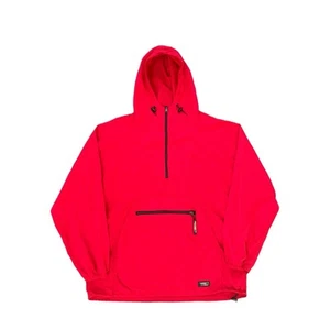 Chaqueta cortavientos LL Bean vintage roja anorak para hombre XL alta con capucha media cremallera años 80 - Imagen 1 de 8