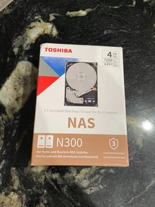 Toshiba NAS N300 Hard Drive 4 TB  3.5" SATA 128MB 7.2K HDWQ140XZSTA BRAND NEW - Picture 1 of 6