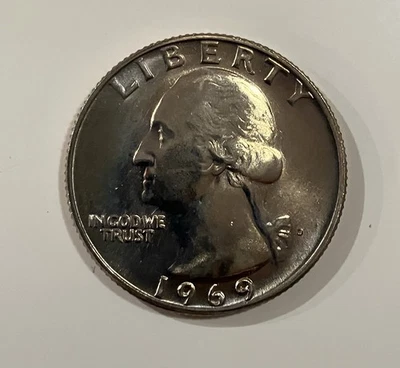 1969 D Washington Quarter Uncirculated-As Shown— Free Shipping - Image 1 of 3