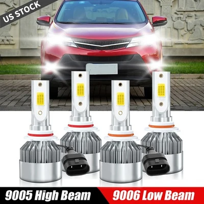 For Toyota RAV4 1998-2012 Combo LED Headlight High Low Beam Bulbs Kit 9005+9006 Foto 1 de 4