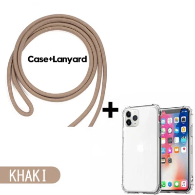 Cross Body Clear Case Colorful Neck Lanyard For iPhone 16 15 Pro Max 14 13 12 11 - Image 1 of 4