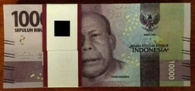 Indonesia 10000 RUPIAH P-157 2016-2021 x 100 Pcs Lot BUNDLE Million IDR UNC NOTE - Image 1 of 4