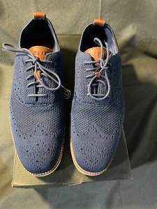 Cole Haan Zerogrand Stitchlite Wingtip Blue Oxford Mens Shoes Size 10 1/2 - Picture 1 of 15