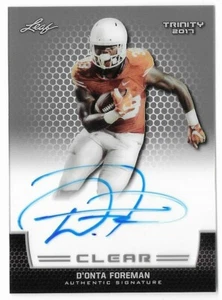 D'onta Foreman 2017 Leaf Trinity Clear Autograph #CADF1 Colts Longhorns Rookie - Picture 1 of 3