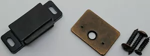 Brown & Black Plastic Magnetic Catch with Fixed Strike Plate lock mailbox cabine - Picture 1 of 22