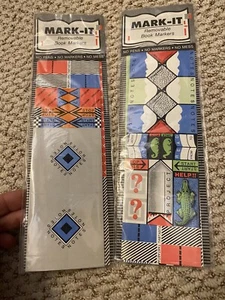 Removable Reusable Bookmark Stickers Vintage 80’s Design Style Notes Post It - Imagen 1 de 6