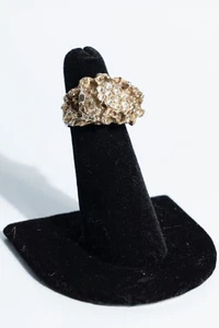 Goldton Nugget Strass CZ Mode rosa Ring 5-6 Herren Nachlass Schmuck - Bild 1 von 6