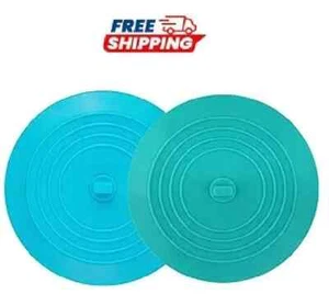 2 Pcs Silicone Floor Drain Plug Cover Kitchen Bath Tub Sink Rubber Water Stopper - Picture 1 of 8