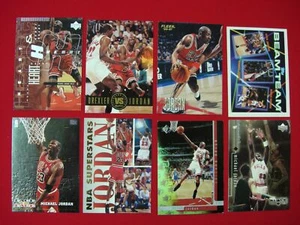 LOTE DE 8 TARJETAS BKB DIFERENTES MICHAEL JORDAN INSERTOS PREMIUM CHICAGO BULLS - Imagen 1 de 3
