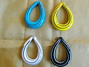 50x43mm Glass Teardrop Focal Component GoGo Donut Bead Tear Drop Pendant - Nuevo - Imagen 1 de 6