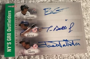2008 PROjections GR8 Xpectations Triple Green /50 Brett Gardner Tim Battle Auto - Picture 1 of 2