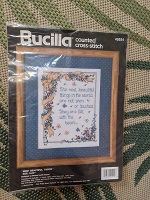 Kit de punto de cruz contado Bucilla COSAS MÁS BELLAS # 40254 NUEVO EN PAQUETE  Foto 1 de 4