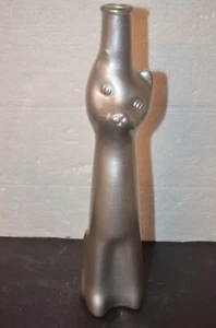 2023 RHEINHESSEN RIESLING QUALITATSWEIN EMPTY SILVER HAPPY CAT WINE BOTTLE - Picture 1 of 2