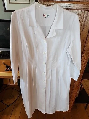 Vintage Peaches White Nurses Uniform Darted Waist Sz 14 - Image 1 of 4