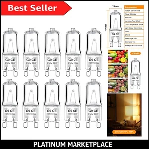 Versatile G9 Halogen Bulbs (28W) - 10 Pack Dimmable, Flicker-Free Lighting - Picture 1 of 10